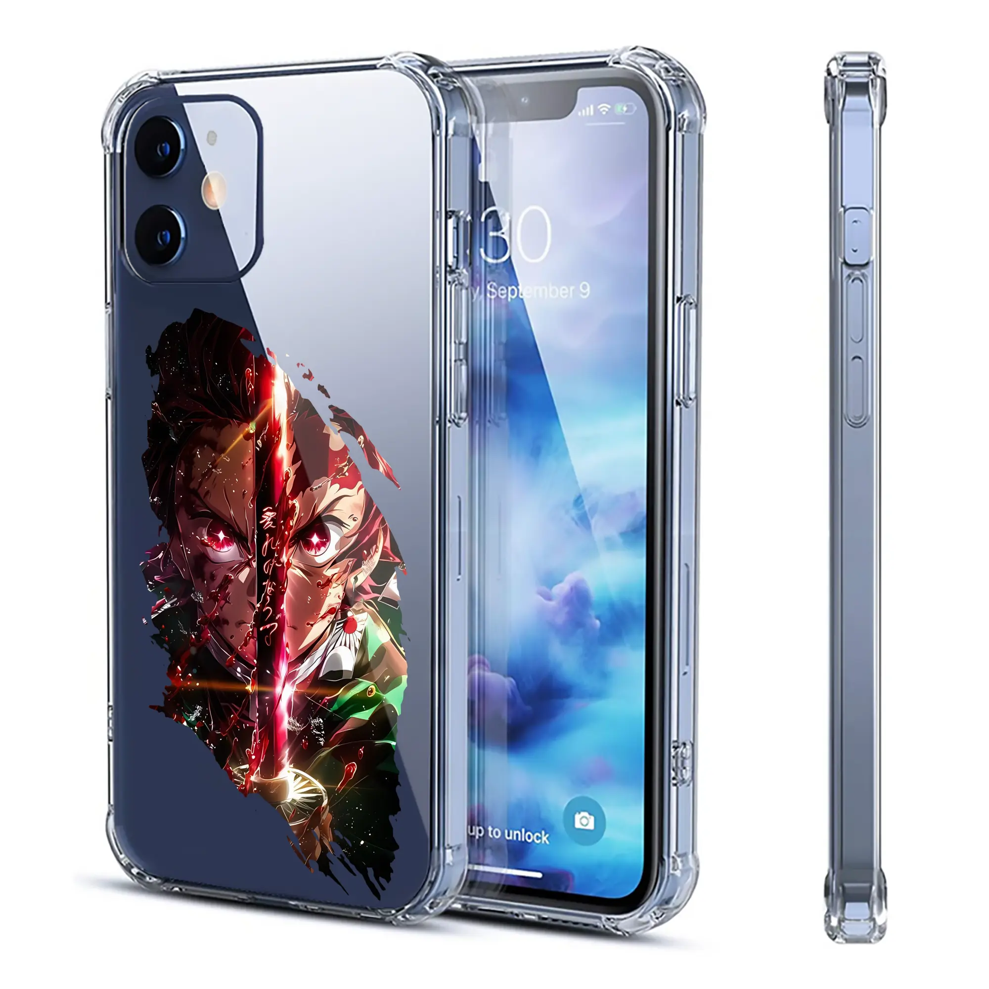 鬼滅の刃 グッズ,竈門 炭治郎 - IPhone 12シリーズ対応 ・ 透明スマホケース ・ クリアソフトケース ・ TPU素材 ・ 耐衝撃 ・ 高密着 ・ 防汚 防指紋 ・ 簡単着脱